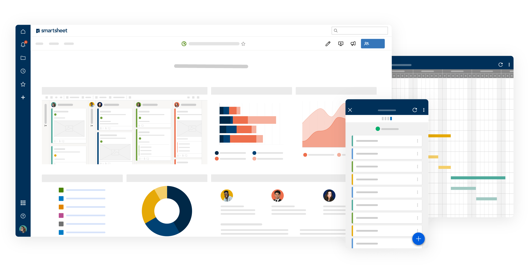 smartsheet-device-cluster Smartsheet Dashboards Gantt Charts Desktop and mobile